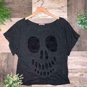 🌸Forever 21 Lace Skull Top
